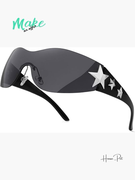 Rimless Y2K Sunglasses Wrap Around Glasses Shield Shades main image 4